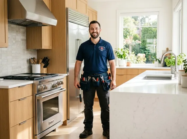 Appliance Repair Hero technician in a Blue Island, IL kitchen after an appliance repair